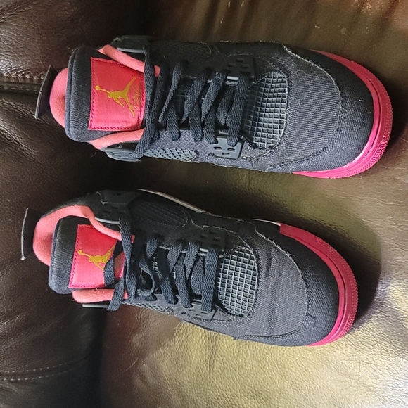 Jordan Other - NIKE AIR JORDAN RETRO 4 DENIM NAVY PINK SHOES GS BG 7.5Y
